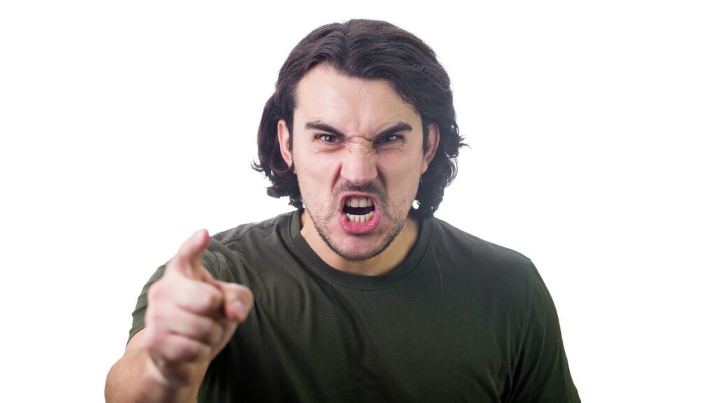 Angry guy pointing his finger