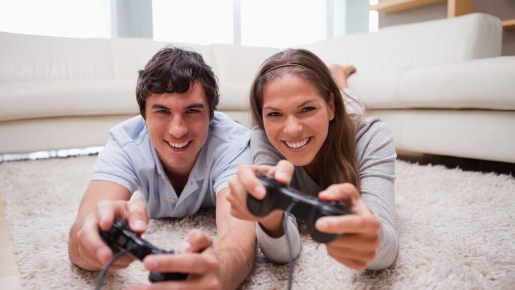 couple playing video games