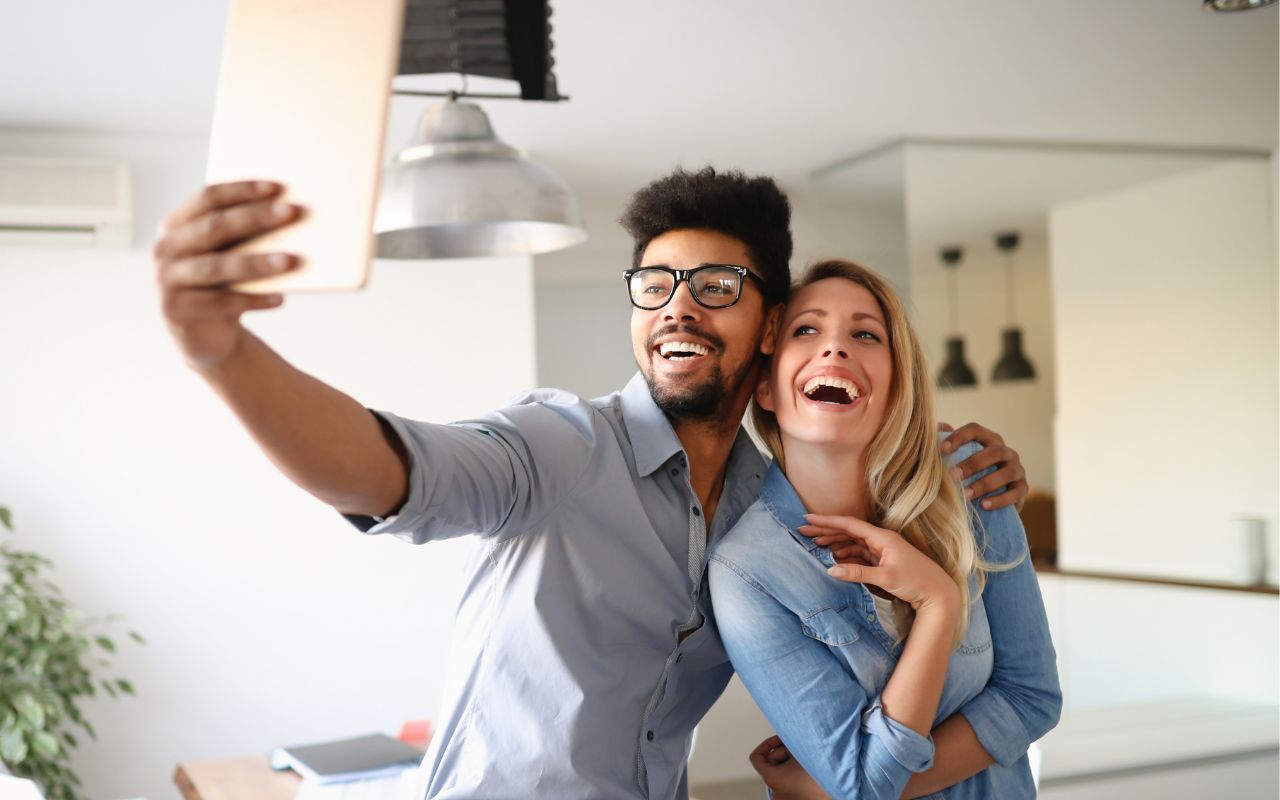 Couple taking a selfie