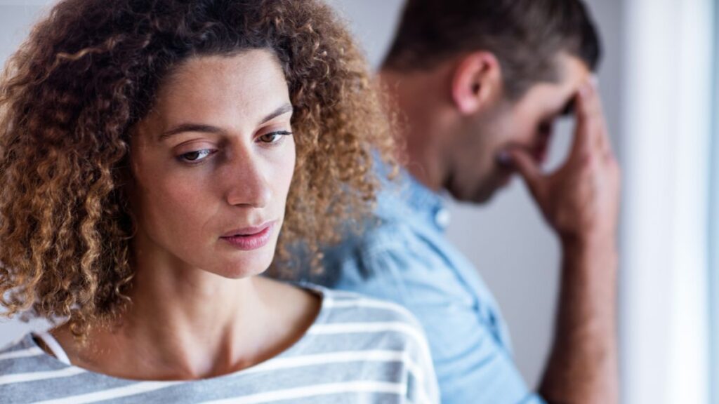 couple upset with each other looking away