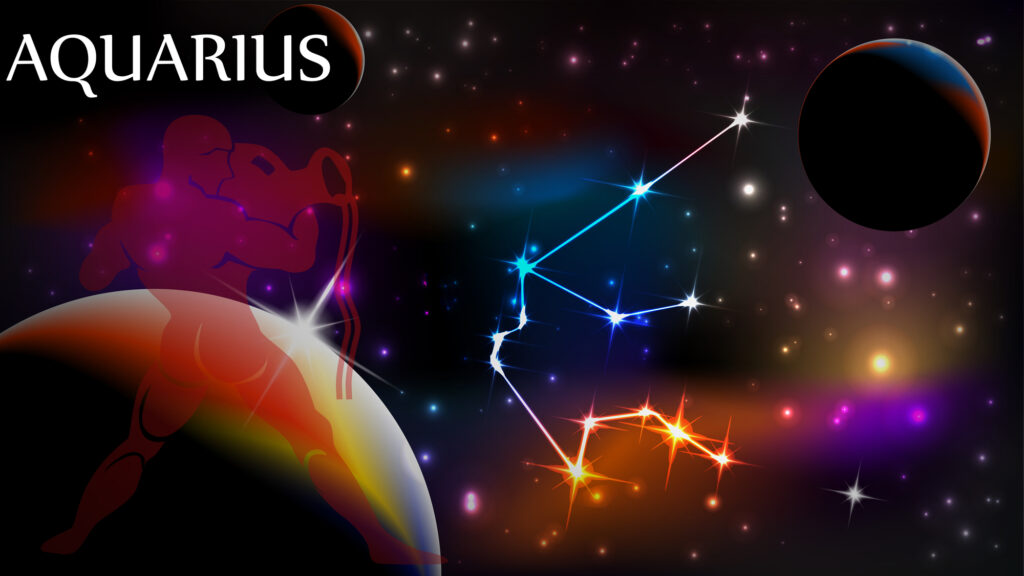 illustration of Aquarius Sign in the stars