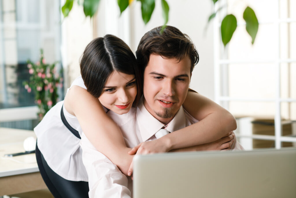 working couple computer