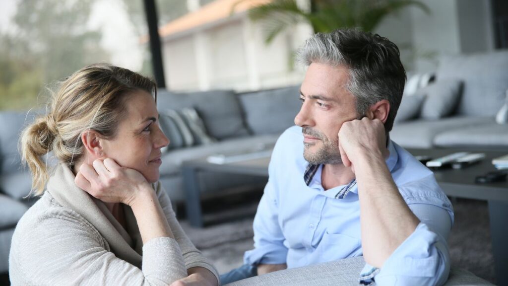 Listen & Remember couple sitting together and looking at each other