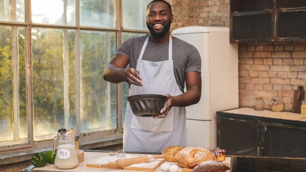 man making bread