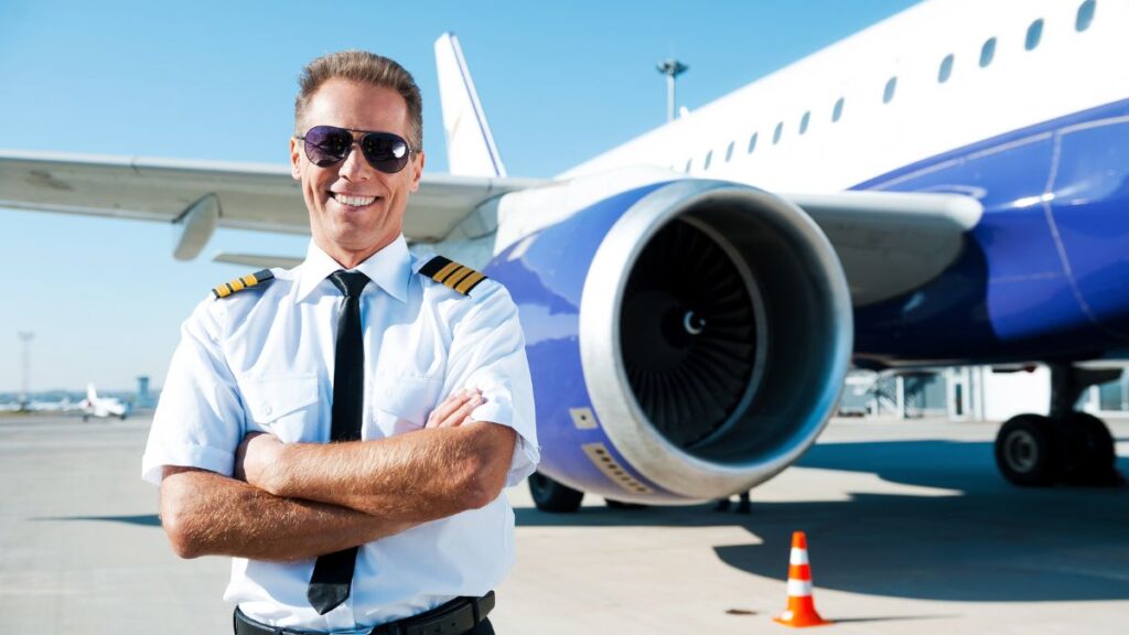 pilot standing with a jet