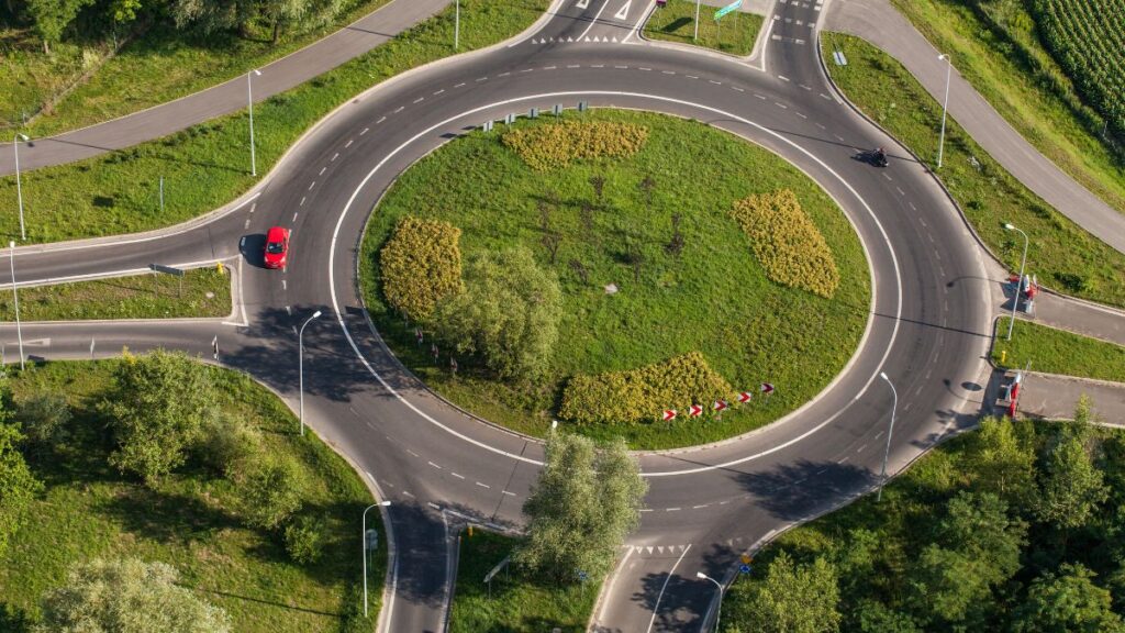 Top view of a roundabout