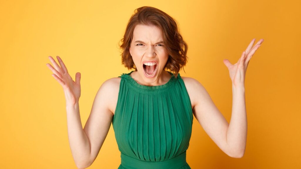 woman screaming in anger