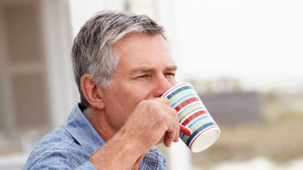 Man drinking coffee