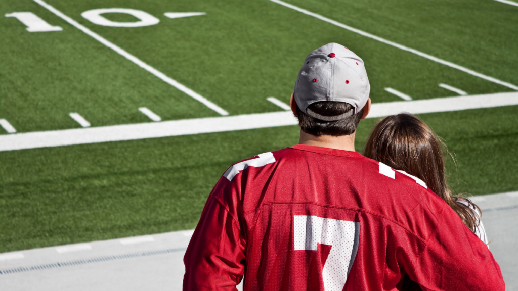 couple at football game