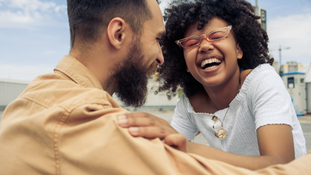 couple laughing