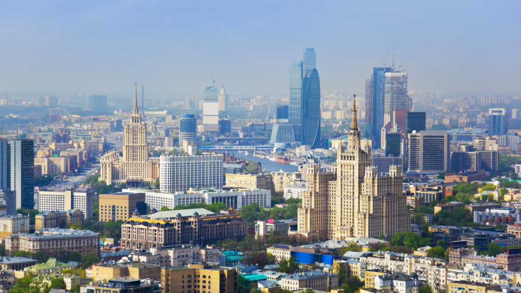 Downtown Moscow Russia skyline 