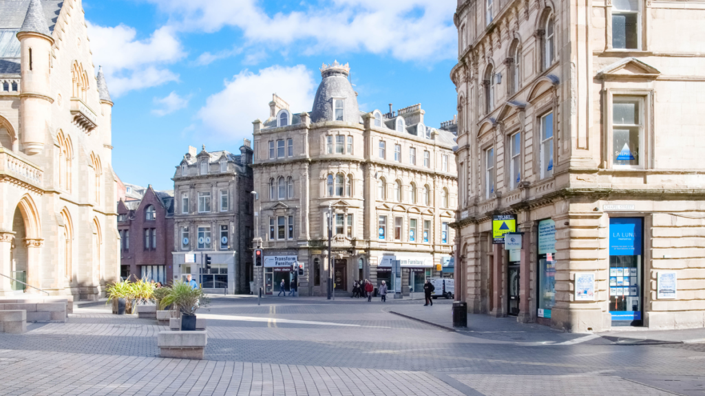 Dundee Scotland downtown buildings