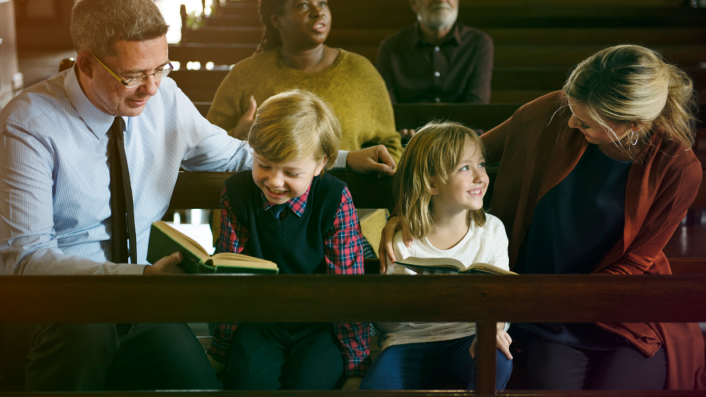 family in church