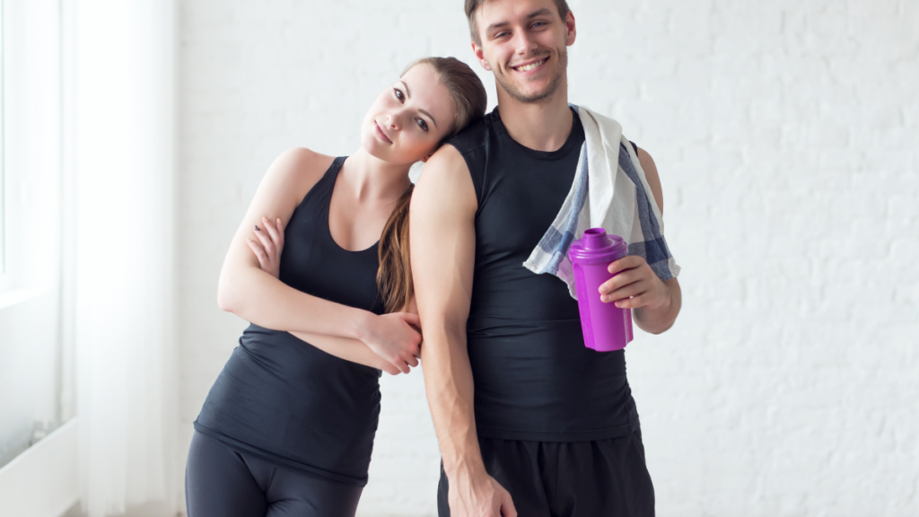 Fit Couple Gym Exercise