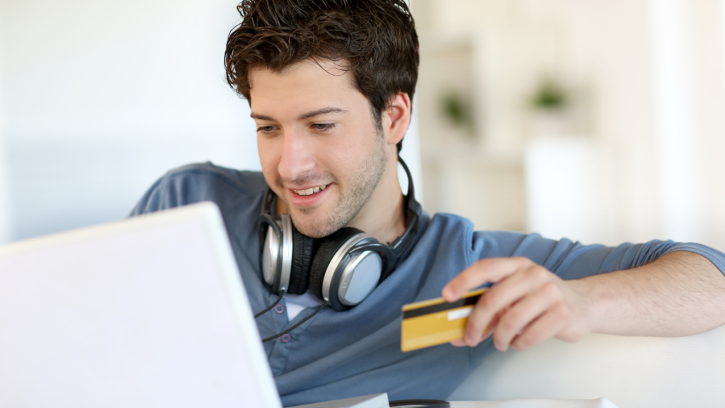 Man Credit Card Online Shopping