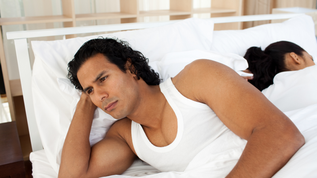 Man Upset Bed Couple