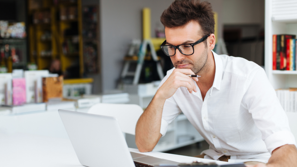 Man working on laptop