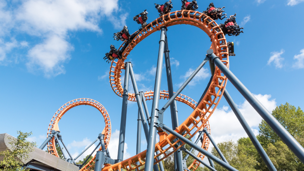 people on roller coaster