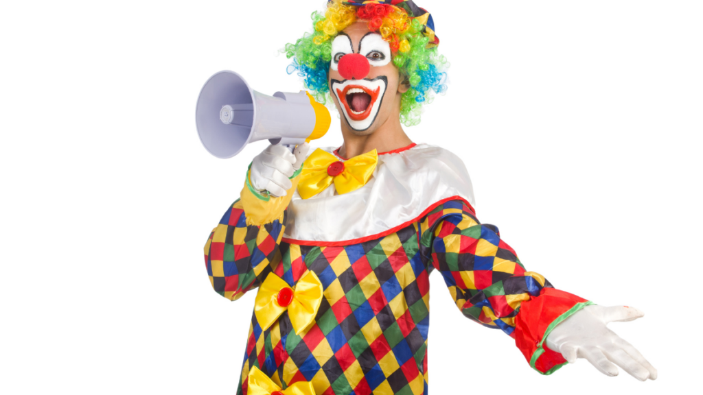 person dressed up like a clown