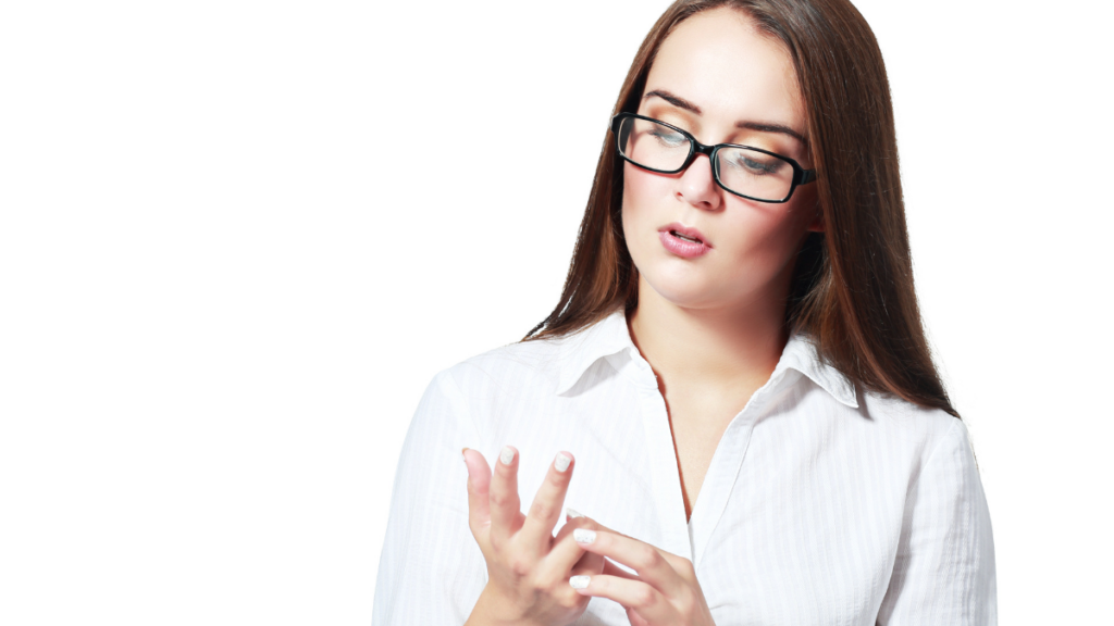 woman counting fingers