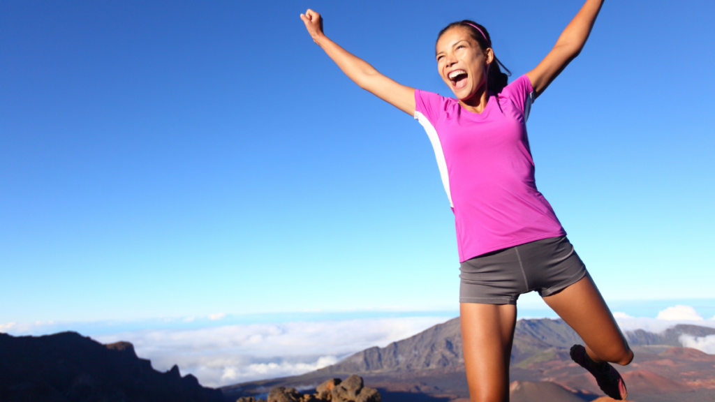 Woman Fit Exercise Hands Up